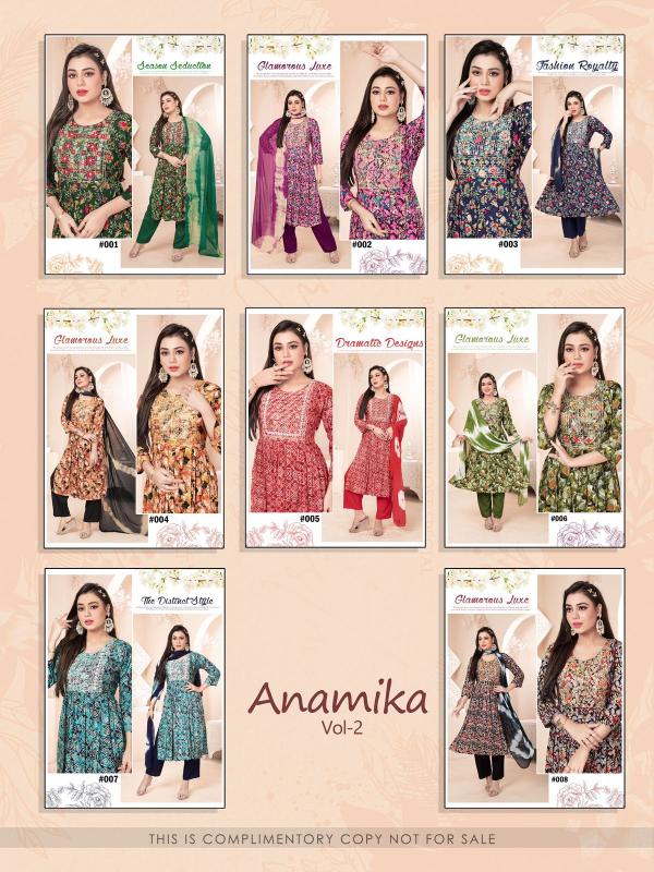 Fashion Talk Anamika Vol 2 Rayon Designer Kurti Bottom With Dupatta